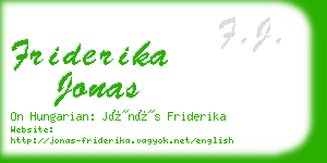 friderika jonas business card